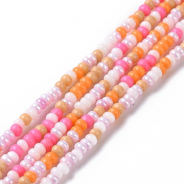 

PandaHall Glass Seed Bead Strands, Round Hole, Round, Orange, 2.5~3x1.8~2.5mm, Hole: 1mm, about 191~200pcs/strand, 16.06~16.26 inch...