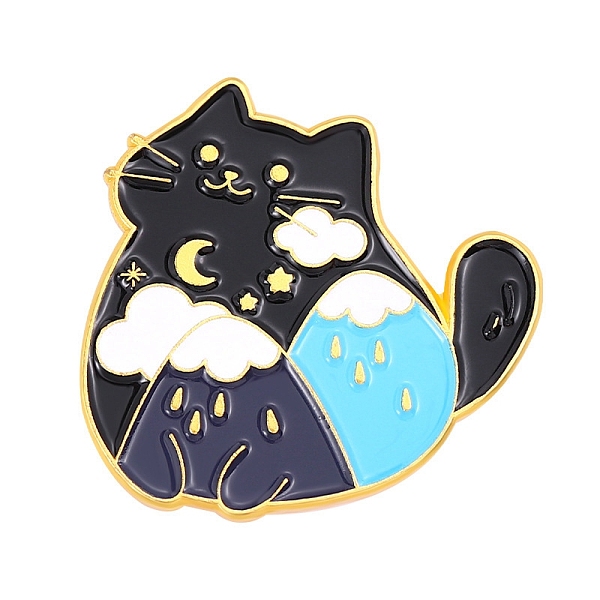 

PandaHall Cat Enamel Pin, Light Gold Alloy Brooch for Backpack Clothes, Mountain Pattern, 28x28mm Alloy+Enamel Black