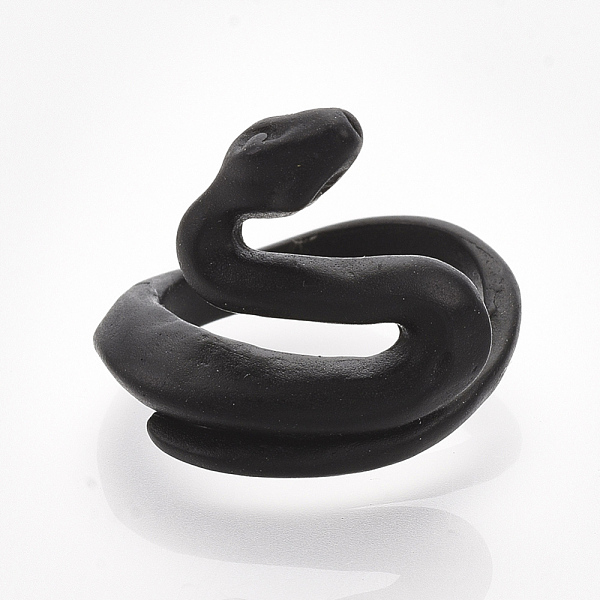 

PandaHall Alloy Cuff Finger Rings, Snake, Black, Size 7, 17mm Alloy Black