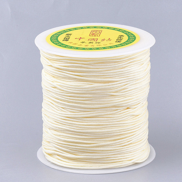 

PandaHall Nylon Thread, Cornsilk, 1.5mm, about 120.29 yards(110m)/roll Nylon Gold