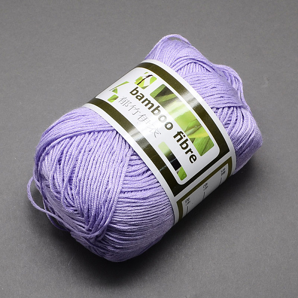 

PandaHall Soft Baby Yarns, with Bamboo Fibre and Silk, Medium Purple, 1mm, about 140m/roll, 50g/roll, 6rolls/box Bamboo Fiber+Silk Purple