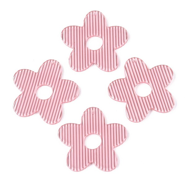 

PandaHall Stripe Cellulose Acetate(Resin) Pendants, Flower, Hot Pink, 33x34.5x2.5mm, Hole: 1.4mm Cellulose Acetate Flower