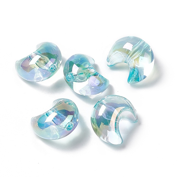 

PandaHall Transparent Resin Beads, Moon, Cyan, 25x22x16.5mm, Hole: 3.5mm Resin Moon Cyan