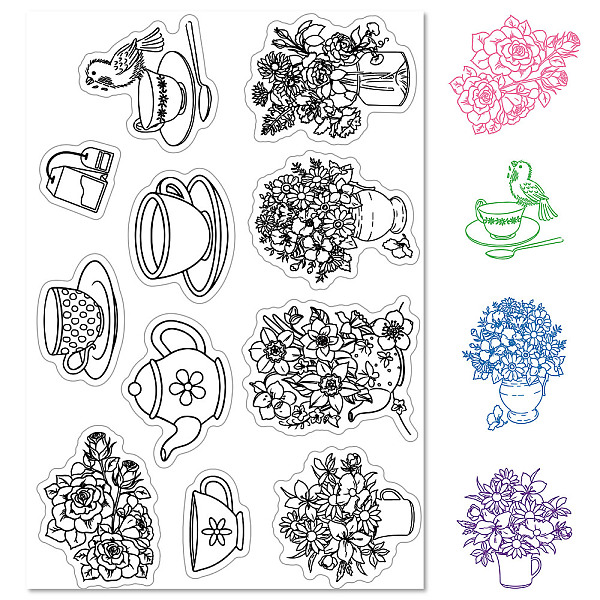 

PandaHall Custom PVC Plastic Clear Stamps, for DIY Scrapbooking, Photo Album Decorative, Cards Making, Stamp Sheets, Film Frame, Flower...