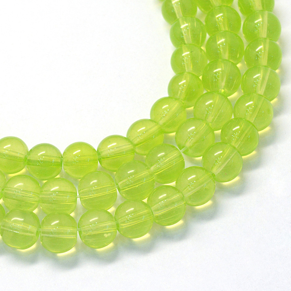 

PandaHall Baking Painted Transparent Glass Round Bead Strands, Yellow Green, 8.5~9mm, Hole: 1.5mm, about 105pcs/strand, 31.8 inch Glass...