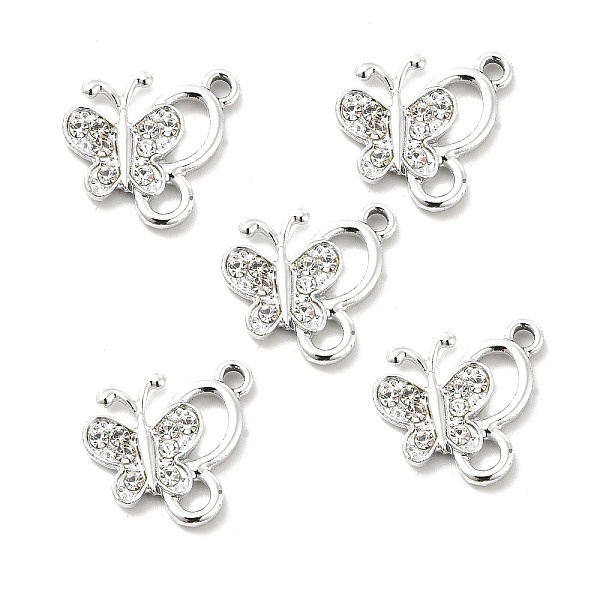 

PandaHall Alloy Rhinestone Pendants, Platinum Tone Butterfly Charms, Crystal, 19x19x2.7mm, Hole: 1.8mm Alloy+Rhinestone Butterfly Clear