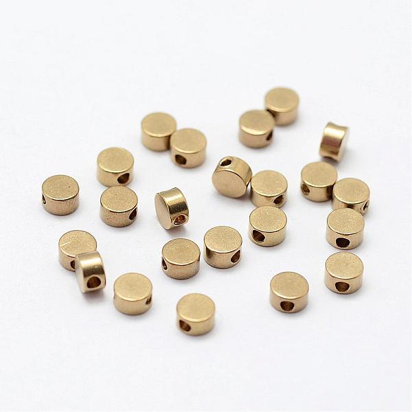 

PandaHall Brass Beads, Nickel Free, Flat Round, Raw(Unplated), 4x2mm, Hole: 1.5mm Brass Flat Round