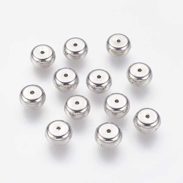 

PandaHall CCB Plastic Beads, Flat Round, Platinum, 10x5.5mm, Hole: 1mm Plastic Flat Round
