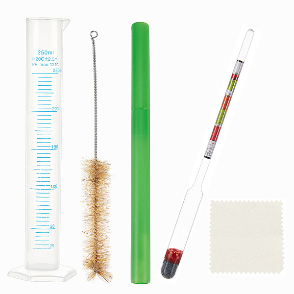 

PandaHall Olycraft Tool Sets, Including 1Pc Glass Alcoholometer, 1Pc Plastic Measuring Cups, 1Pc Pig Hair Beaker Brush, 3Pcs Suede Fabric..., Clear