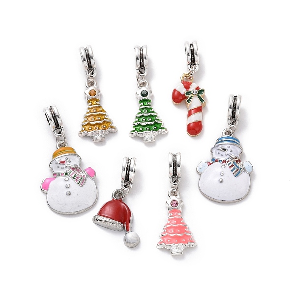 

PandaHall Tibetan Style Alloy European Dangle Charms, with Christmas Alloy Enamel Pendants, Mixed Shape, Mixed Color, 25~35x15~17x3~7.5mm..., Multicolor