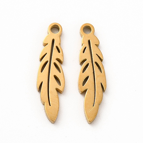 

PandaHall Ion Plating(IP) 304 Stainless Steel Pendants, Leaf Charms, Golden, 17.5x5x1.4mm, Hole: 1.4mm 304 Stainless Steel Leaf