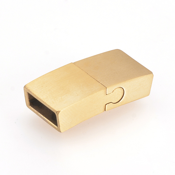 

PandaHall 304 Stainless Steel Magnetic Clasps, Matte Style, Rectangle, Golden, 22x10x5mm, Hole: 3x8mm 304 Stainless Steel Rectangle