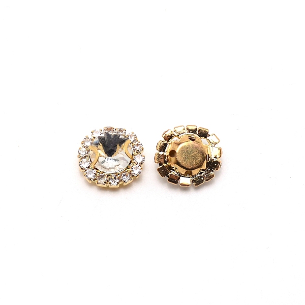 

PandaHall Sew on Rhinestone, Multi-Strand Links, Glass Rhinestone, with Light Gold Alloy Findings, Garments Accessories, Flat Round, Crystal..., Clear
