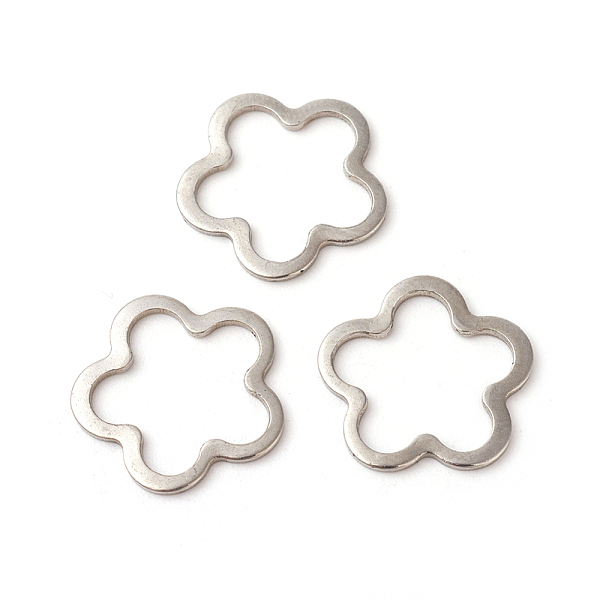 

PandaHall 201 Stainless Steel Linking Rings, Flower, Stainless Steel Color, 14.5x14x0.5~0.8mm, Inner Size: 12x10mm 201 Stainless Steel...