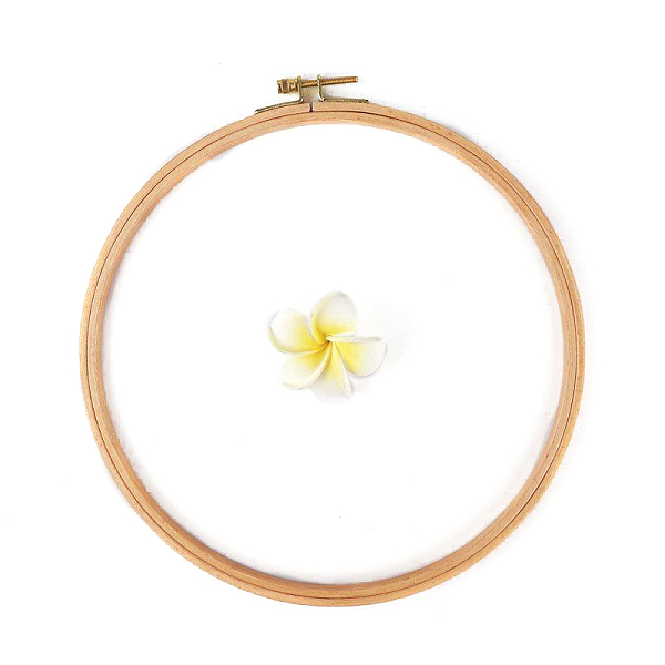 PandaHall Wood Cross Stitch Embroidery Hoops, Embroidered Display Frame, Sewing Tools Accessory, BurlyWood, 250mm Wood Ring Orange
