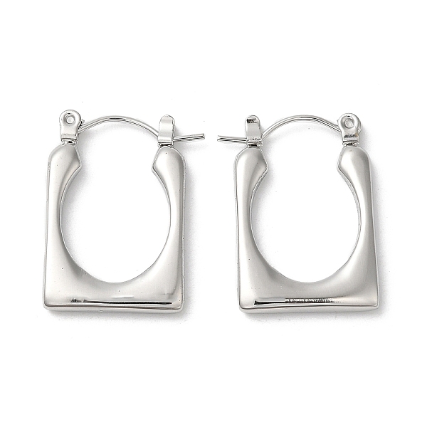 

PandaHall 304 Stainless Steel Hoop Earrings for Women, Rectangle, Stainless Steel Color, 23.5x16x2.5mm 304 Stainless Steel Rectangle