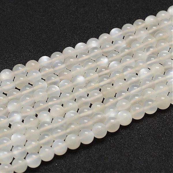 

PandaHall Natural White Moonstone Beads Strands, Grade A+, Round, White, 6mm, Hole: 0.8mm, about 61pcs/strand White Moonstone Round White
