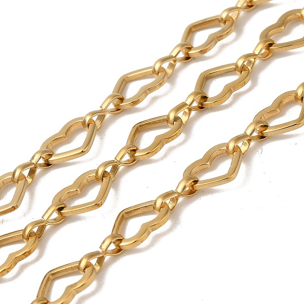 

PandaHall Ion Plating(IP) 304 Stainless Steel Heart Link Chains, Unwelded, with Spool, Real 18K Gold Plated, 7x9x1mm, 10m/roll 304 Stainless...