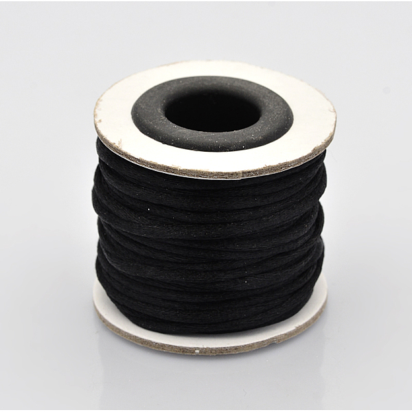 

PandaHall Macrame Rattail Chinese Knot Making Cords Round Nylon Braided String Threads, Black, 2mm, about 10.93 yards(10m)/roll Nylon Black