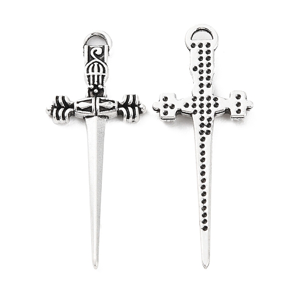 

PandaHall Alloy Pendant, Sword, Antique Silver, 34.5x13.5x2mm, Hole: 2.5x1.5mm Alloy Others