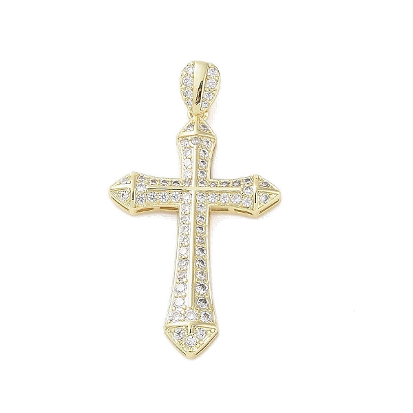 

PandaHall Real 18K Gold Plated Brass Micro Pave Cubic Zirconia Pendants, Cross, Clear, 41x26x4.5mm, Hole: 2x6mm Brass+Cubic Zirconia Cross...