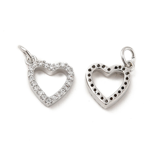 

PandaHall Brass Micro Pave Clear Cubic Zirconia Charms, with Jump Ring, Heart Charm, Platinum, 11x11x2.5mm, Hole: 3.5mm Brass+Cubic Zirconia...