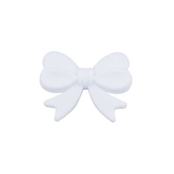 

PandaHall Bowknot Food Grade Silicone Beads, Chewing Beads For Teethers, DIY Nursing Necklaces Making, White, 16x26mm Silicone Bowknot White
