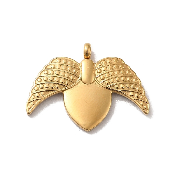 

PandaHall Vacuum Plating 304 Stainless Steel Pendants, Angel Wing Charm, Golden, 19x25x2mm, Hole: 2mm 304 Stainless Steel Wing