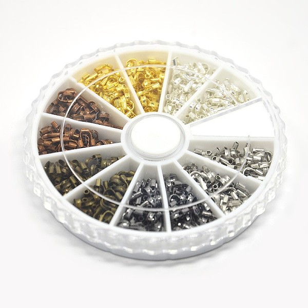 

PandaHall 1Box 6 Colors Brass Wire Guardian Wire Protector, Mixed Color, 5x4x1mm, Hole: 0.5mm, about 540pcs/box Brass