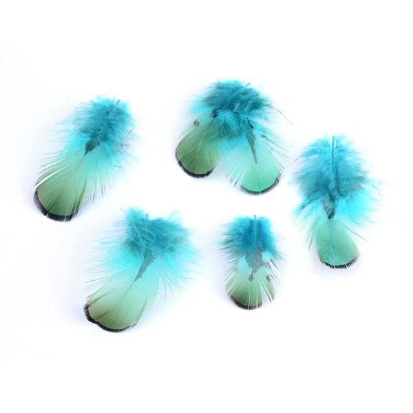 

PandaHall Chicken Feather Costume Accessories, Dyed, Dark Turquoise, 45~105x10~30mm Feather Feather Cyan