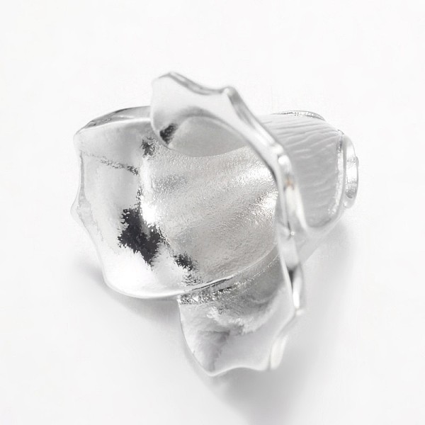 

PandaHall 3-Petal Flower Brass Bead Caps, Cadmium Free & Nickel Free & Lead Free, Platinum, 22x16mm, Hole: 2mm Brass