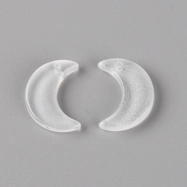 

PandaHall Glass Pendants, DIY Accessories for Jewelry Making, Frosted, Moon, White, 16x11.5x3mm, Hole: 1.2mm Glass Moon White