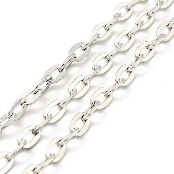 

PandaHall Iron Cable Chains, Unwelded, with Spool, Platinum, 9.5x5.5x1mm Iron