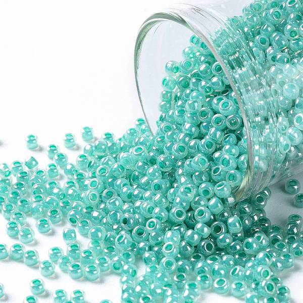 

PandaHall TOHO Round Seed Beads, Japanese Seed Beads, (920) Ceylon Light Sea Green, 11/0, 2.2mm, Hole: 0.8mm, about 1111pcs/bottle..., Cyan