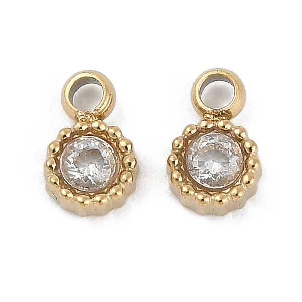 Colgantes de circonita cúbica micropavé de acero inoxidable 304