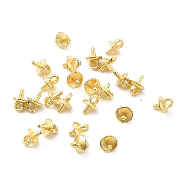 

PandaHall CCB Plastic Cup Peg Bails Pin Pendants, For Half Drilled Beads, Golden, 10x7mm, Hole: 2mm, Pin: 2mm Plastic