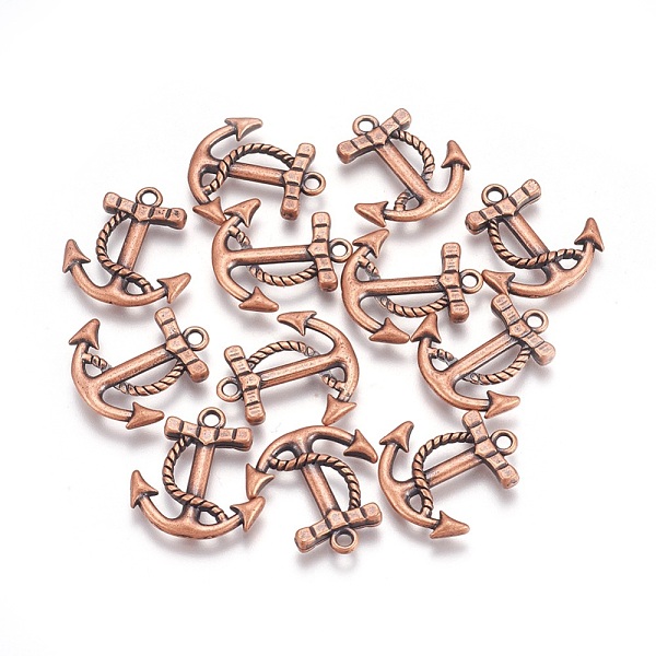 

PandaHall Tibetan Style Alloy Pendants, Cadmium Free & Nickel Free & Lead Free, Anchor, Red Copper, 23.5x21x3mm, Hole: 2.5mm Alloy Anchor &...