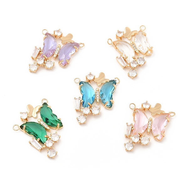 

PandaHall K9 Glass Pendants, with Light Gold Brass Finding, Butterfly Charms, Mixed Color, 28.5x23x4mm, Hole: 2mm K9 Glass Butterfly..., Multicolor