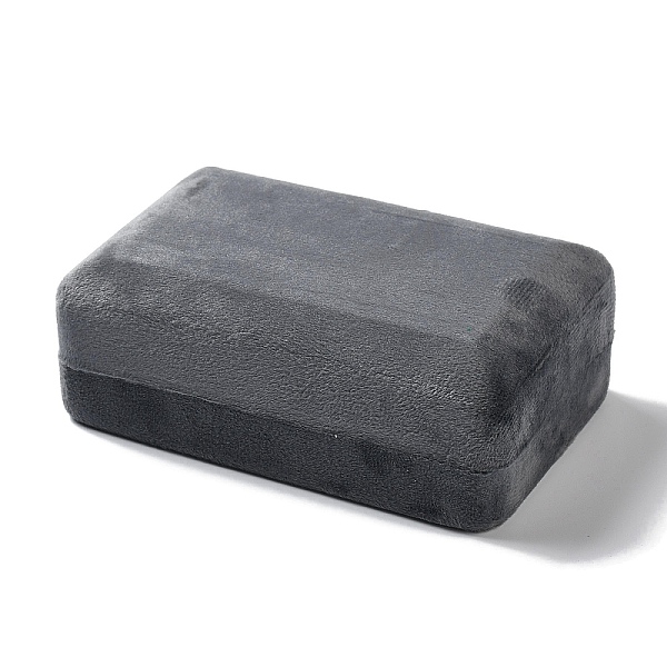 

PandaHall Rectangle Iron Covered with Velvet Jewelry Set Storage Boxes, Travel Portable Jewelry Case, for Necklaces, Rings, Earrings and..., Gray