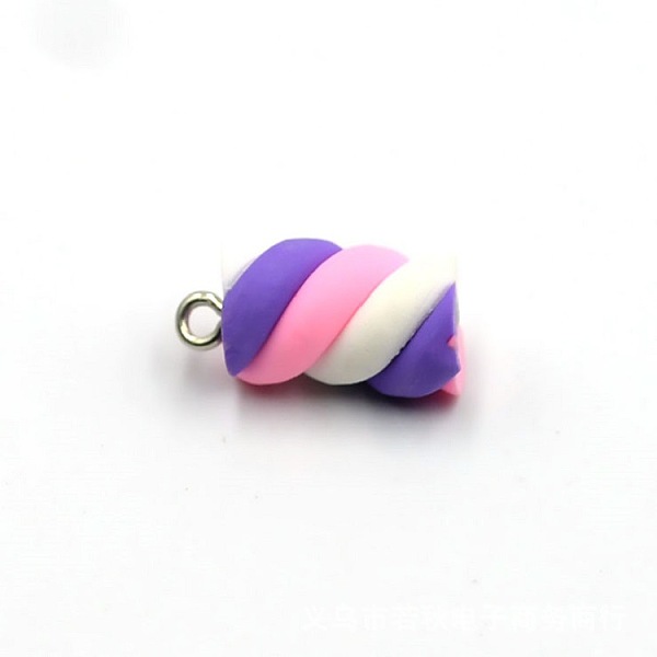 

PandaHall Handmade Polymer Clay Pendants, with Platinum Tone Iron Finding, Marshmallow, Pink, 18x10mm Polymer Clay Food Pink