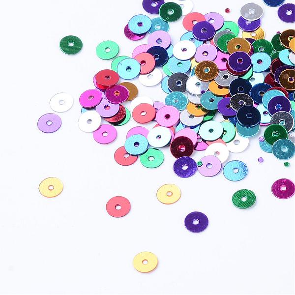 

PandaHall Ornament Accessories Plastic Paillette Beads, Sequins Beads, Disc, Mixed Color, 5x0.2mm, Hole: 1mm, about 40000pcs/500g Plastic..., Multicolor