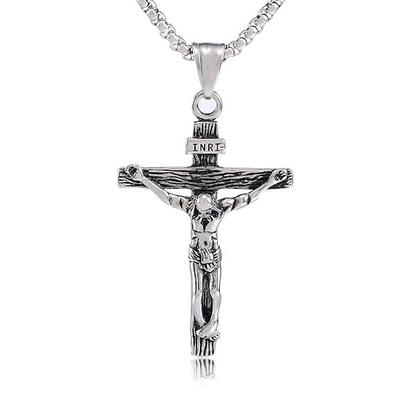 

PandaHall Cross Pendant Necklace with Jesus Crucifix Religious Necklace Sacrosanct Charm Neck Chain Jewelry Gift for Birthday Easter...