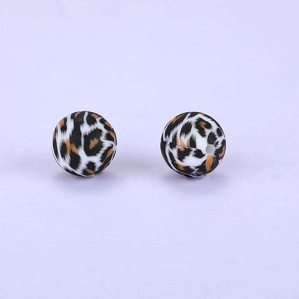 

PandaHall Printed Round Silicone Focal Beads, Black, 15x15mm, Hole: 2mm Silicone Round Black