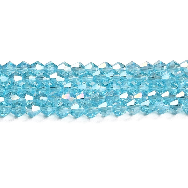Transparentes perles de verre de galvanoplastie brins