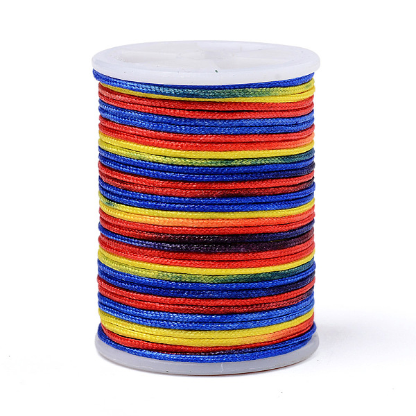 

PandaHall Segment Dyed Polyester Thread, Braided Cord, Colorful, 1mm, about 7.65 yards(7m)/roll Polyester