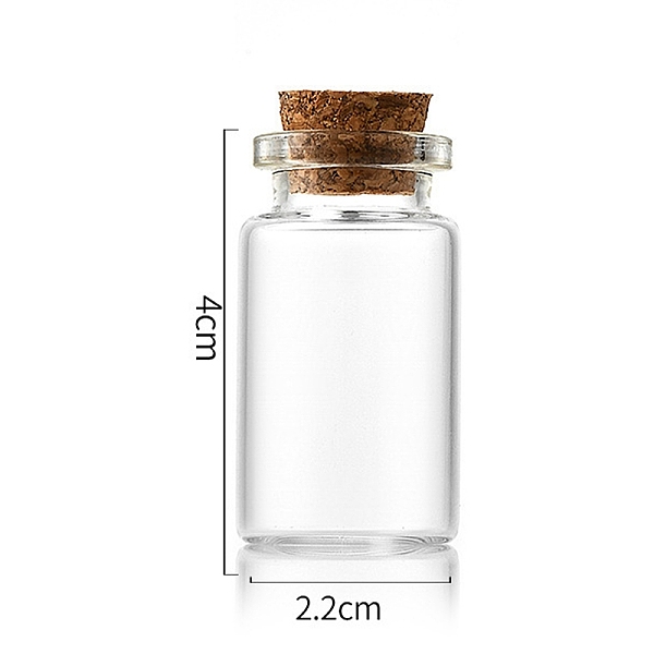

PandaHall Glass Bottle, with Cork Plug, Wishing Bottle, Column, Clear, 2.2x4cm Glass Column Clear