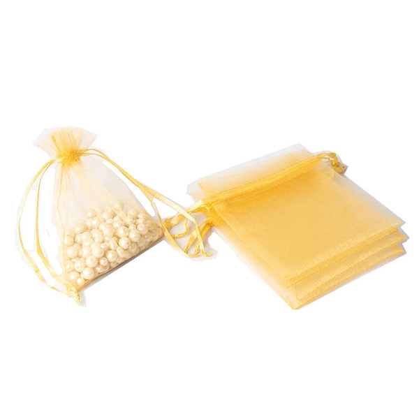 100Pcs Rectangle Organza DIY Craft Drawstring Bags