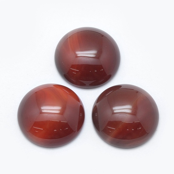 

PandaHall Natural Carnelian Cabochons, Half Round, Dyed, 24.5~25x4~7mm Carnelian Half Round