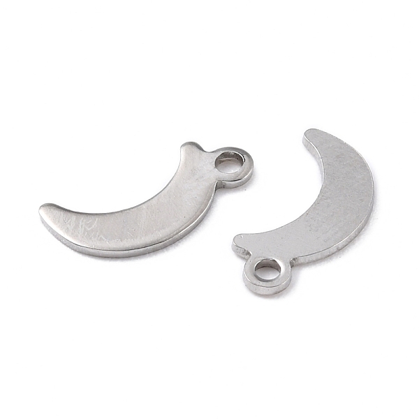 

PandaHall 201 Stainless Steel Charms, Moon, Stainless Steel Color, 13x6x0.8mm, Hole: 1.4mm 201 Stainless Steel Moon