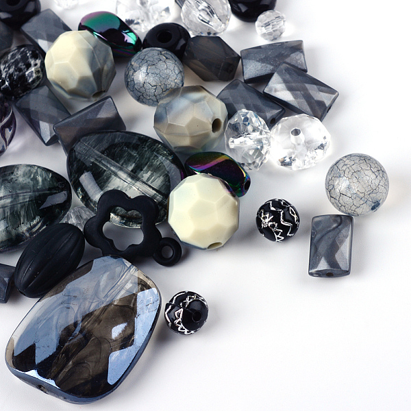 

PandaHall Acrylic Beads, Mixed Shapes, Dark Slate Gray, 5.5~28x6~20x3~11mm, Hole: 1~5mm Acrylic Mixed Shapes